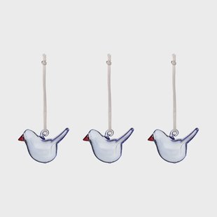 Iittala Iittala glazen vogel Helderblauw, mini, 3-pack