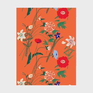 Marimekko Puutarhakutsut katoenen stof Oranje