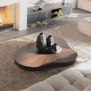 Eleonora Organische Salontafel 'Bobbie' 150 x 110cm, Walnoot, kleur Bruin