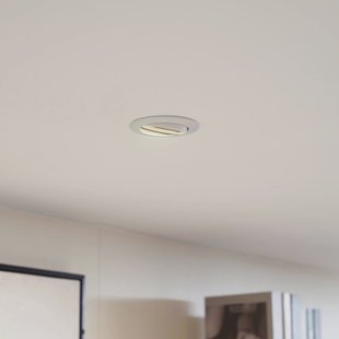 PRIOS plafond inbouwlamp Fibur, wit, zink, Ø 8,2 cm, set van 3