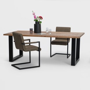 Eleonora Eettafel 'Felix' Mangohout met staal, 300 x 100cm