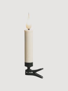 LED clipkaarsen Donna met 3D-vlameffect, timer en afstandsbediening, warm wit