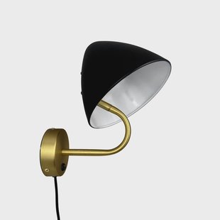 Oulu wandlamp zwart/messing Dyberg Larsen - Woonkamer - Designer - Metaal - 1 lamp