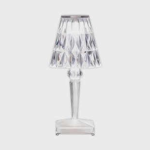 Battery Portable Taffellamp V2 IP54 Kristal Kartell - Balkon - Designer - Kunststof - Met lampenkap