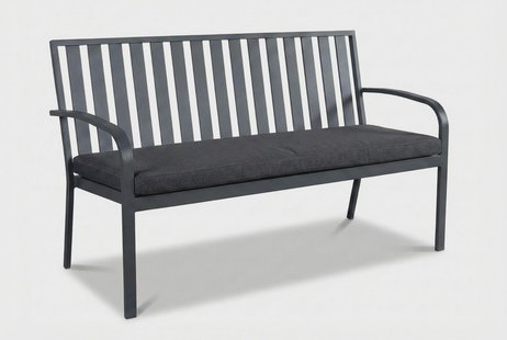 Milan alu 3-seater bench Grey