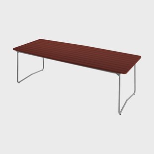 Grythyttan Stålmöbler B31 eettafel Donkerrood gelakt eiken-warm verzinkt onderstel, 230x92 cm
