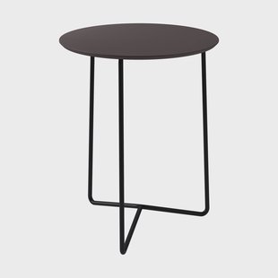 Grythyttan Stålmöbler High Tech tafel Houtskool compact laminaat-zwart onderstel, Ø60 cm