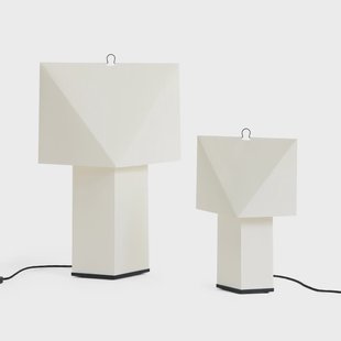 Aplat tafellamp, hoogte 44 cm, wit, zijdepapier E14 HAY - Woonkamer - Modern - Papier / Karton - Met lampenkap