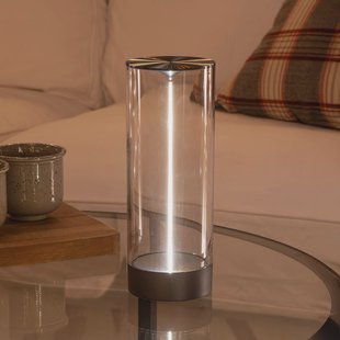 Konstsmide LED tafellamp Edison, hoogte 24 cm, grijs/helder, IP54