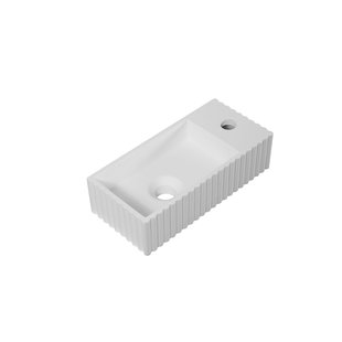 Aquavive Wasbak Cervo - Solid Surface - Rechthoekig - Wit - 18x38x10cm