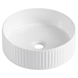 Aquavive Waskom Sabetta Ribbel - Keramiek - Rond - Wit - 39,5cm