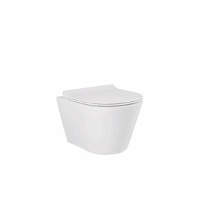 Aquavive Hangtoilet Vortex Randloos - Keramiek - Rond - Wit - 52cm