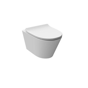Aquavive Hangtoilet Vortex Randloos - Keramiek - Rond - Wit - 52cm