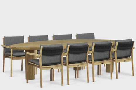 Santika Suka/Leafline 300 cm dining tuinset 9-delig