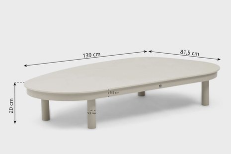 Coco Amici loungetafel organisch 140x80 cm