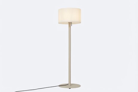 Scandinavische buiten vloerlamp beige met witte kap IP44 - Mississippi