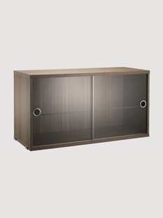 Displaykast String System met draaideuren van glas