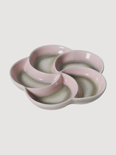 Handgemaakt dienblad 70's met reactief glazuur