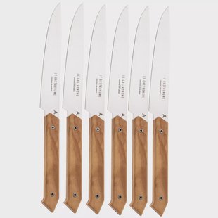 Laguiole en Aubrac Gastronome olijfhout, 6-delige steakmessenset