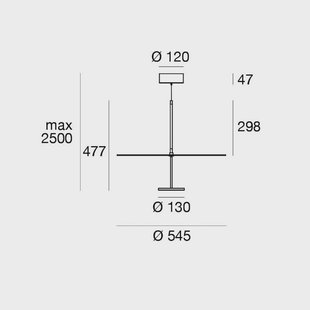 Linea Light LED hanglamp Stilo_P, zwart, Ø 55 cm, IP40