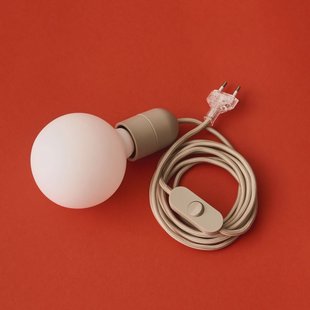 HAY E27-fitting COMMON, beton grijs, stekkersnoer 240 cm