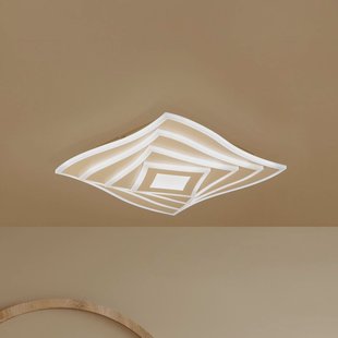 FISCHER & HONSEL LED plafondlamp HERO, zandkleurig, 40x40 cm, afstandsbediening, CCT dimbaar