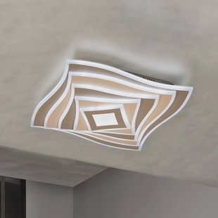 FISCHER & HONSEL LED plafondlamp HERO, greige, 50x50 cm afstandsbediening CCT dimbaar