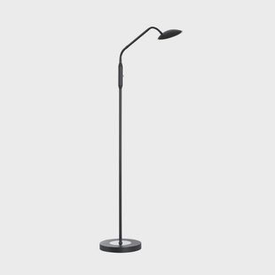 FISCHER & HONSEL LED vloerlamp Tallri, zwart, hoogte 135 cm, CCT, touchdim