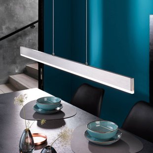 FISCHER & HONSEL LED hanglamp Silvano, nikkel, lengte 115 cm, CCT, touchdim