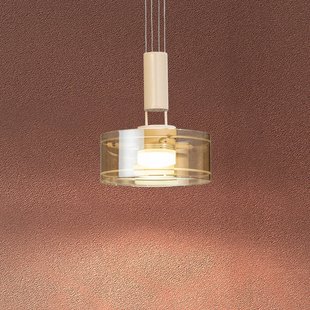 FISCHER & HONSEL LED hanglamp LAVIN, zand/amber, Ø 19 cm, metaal/glas dimbaar