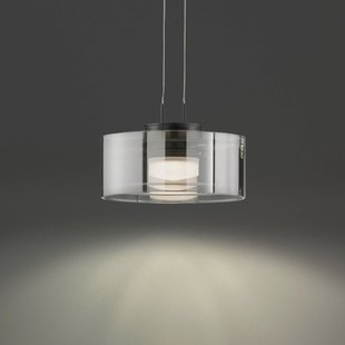 FISCHER & HONSEL LED hanglamp LAVIN, zwart/rookkleurig, Ø 20 cm metaal/glas dimbaar