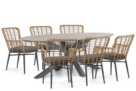 De Laan Toledo/Matara 220 cm dining tuinset 7-delig
