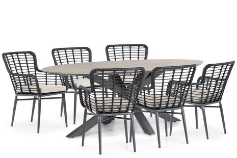 De Laan Toledo/Matara 220 cm dining tuinset 7-delig