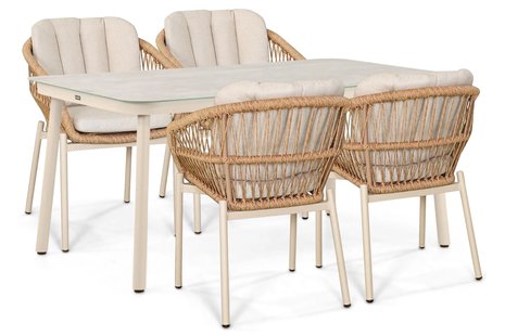 De Laan Malaga/Tavano 160x90 cm dining tuinset 5-delig