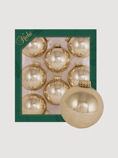 Handbeschilderde kerstballen Plain, 8-delig