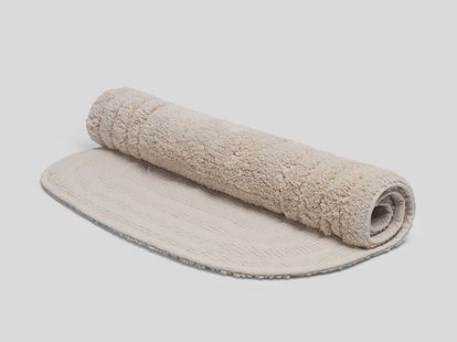 Yumeko Badmat ovaal white sand 60x90 100% biologisch katoen