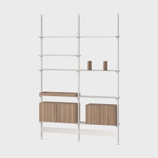 Pira Pira G2 wandsysteem F C A White/Walnut 240-247 cm