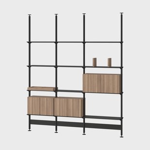 Pira Pira G2 wandsysteem F C B Black/Walnut 248-255 cm