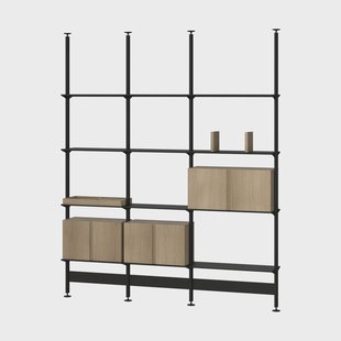 Pira Pira G2 wandsysteem F C B Black/Oak 248-255 cm