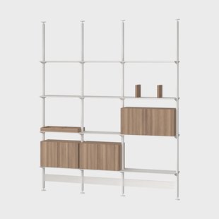 Pira Pira G2 wandsysteem F C B White/Walnut 256-264 cm