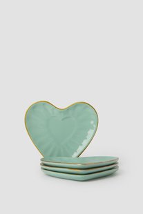 Groene gebaksbordjes hart