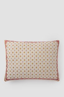 Roze geruit jacquard kussen