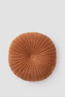 Bruin rond velvet kussen
