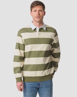 HEMA Herentrui Sammy sweatstof strepen middengroen (middengroen)