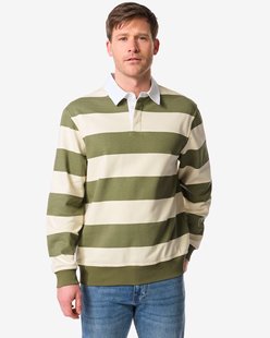 HEMA Herentrui Sammy sweatstof strepen middengroen (middengroen)