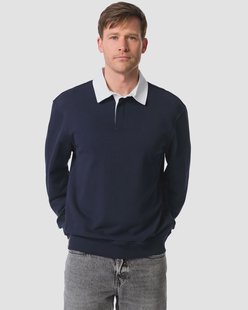 HEMA Herentrui Sammy sweatstof donkerblauw (donkerblauw)