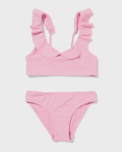 HEMA Kinderbikini rib roze (roze)