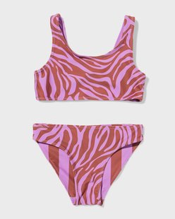 HEMA Omkeerbare kinderbikini zebra-strepen lila (lila)