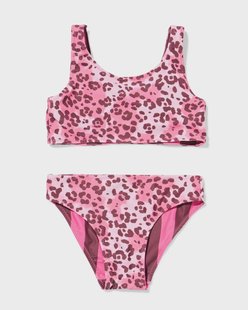 HEMA Omkeerbare kinderbikini luipaard-strepen roze (roze)