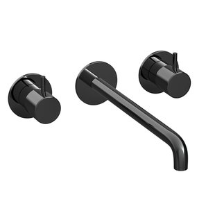 Hotbath COBBER Afbouwdeel tbv Inbouw wastafelkraan 25cm uitloop PBP Gepolijst Zwart PVD (CB105TEXT25PBP)